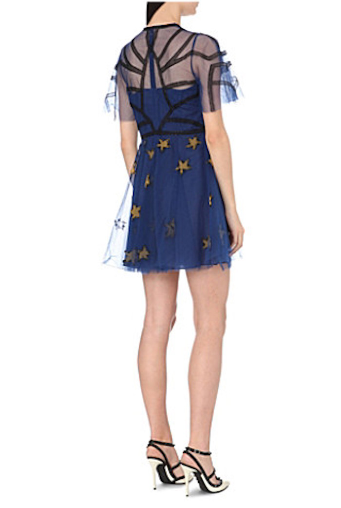 3-valentino-blue-metallic-embroidered-tulle-short-sleeve-dress