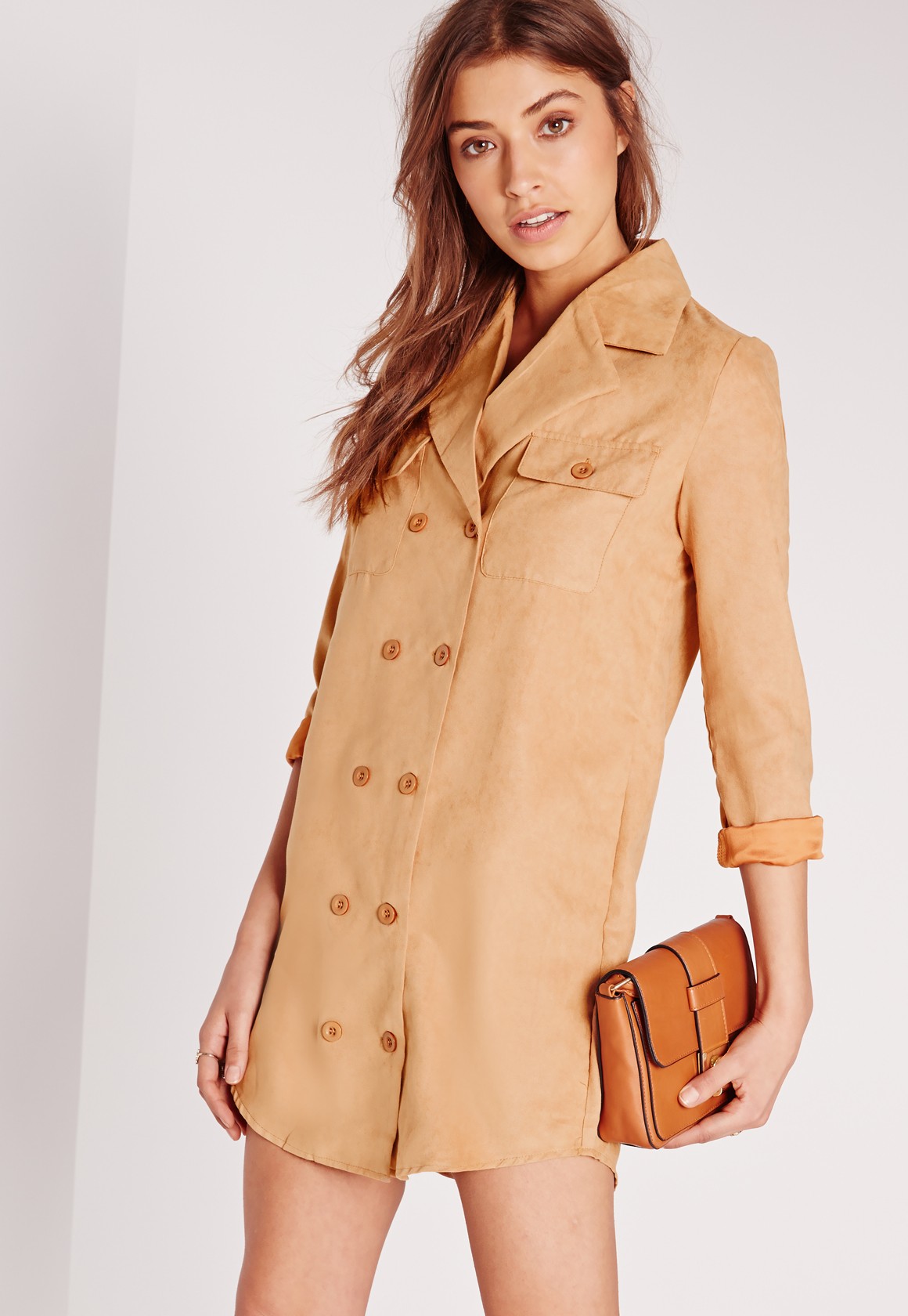 Bomb-Product-of-the-Day-MissGuided-Double-Button-Faux-Suede-Shirt-Dress-4