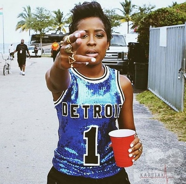 Duckie Confetti's Custom Jersey Sequined Dresses and Jumpsuits dej loaf