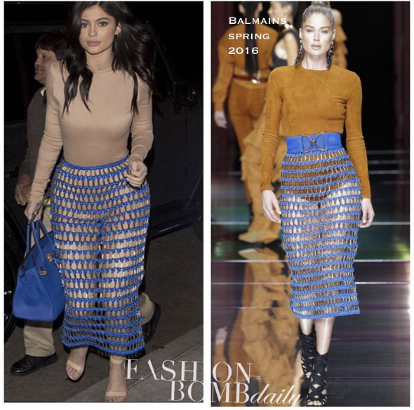 _Kylie-Jenner's-Instagram-Balmain-Spring-2016-Cobalt-Blue-Mesh-Pencil-Skirt