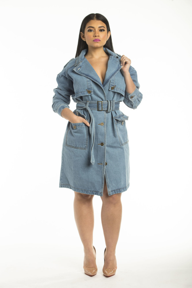 Shop High Society's It Goes Down in the Denim Coat