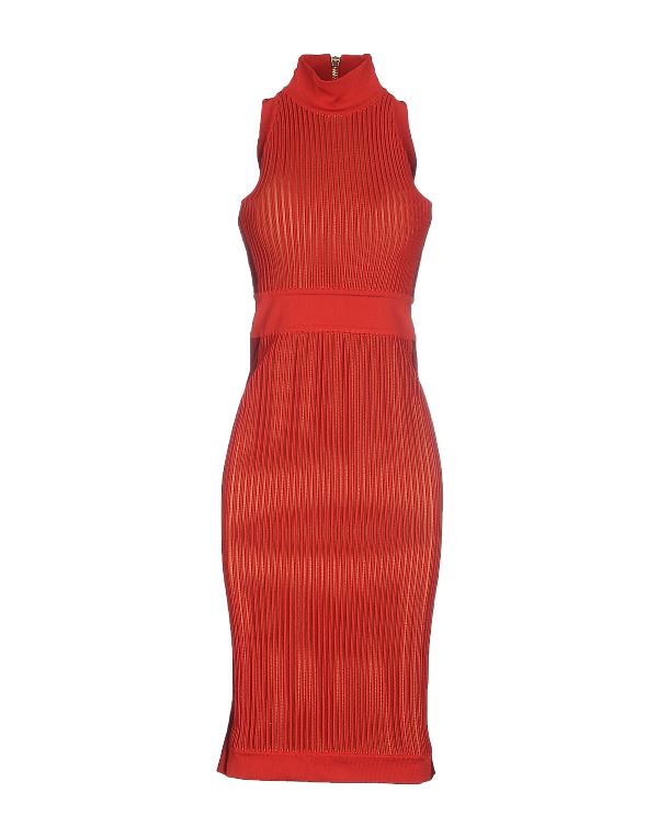 balmain-red-knit-turtleneck-dress