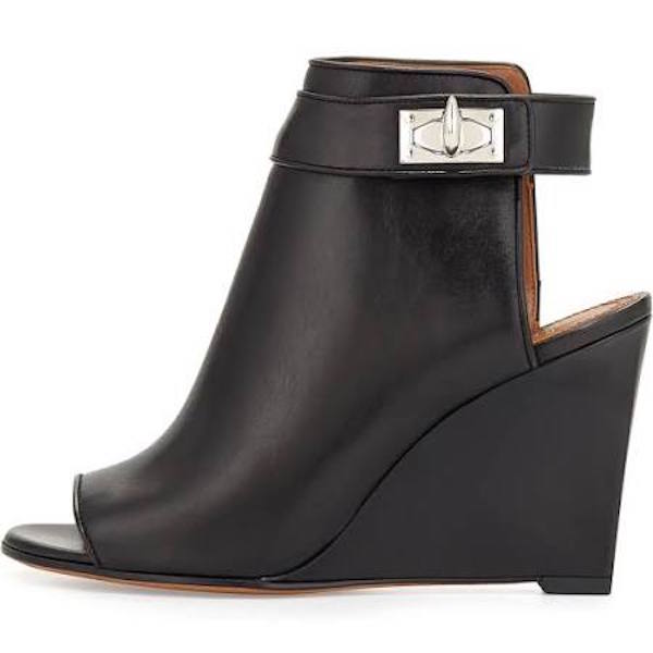 2-givenchy-black-shark-lock-wedge-ankle-bootie