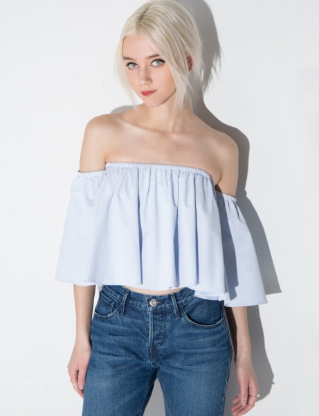 Bomb-product-of-the-day-pixie-market-Light-Blue- Crop-off-the-shoulder-top-1