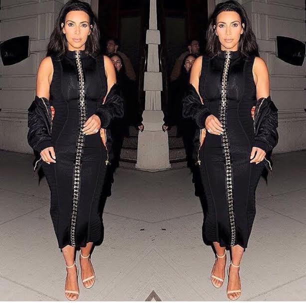 Hot-or-Hmm-Kim-Kardashians-Nobu-Dinner-Balmain-Pre-Fall-2016-Midi-Dress-1