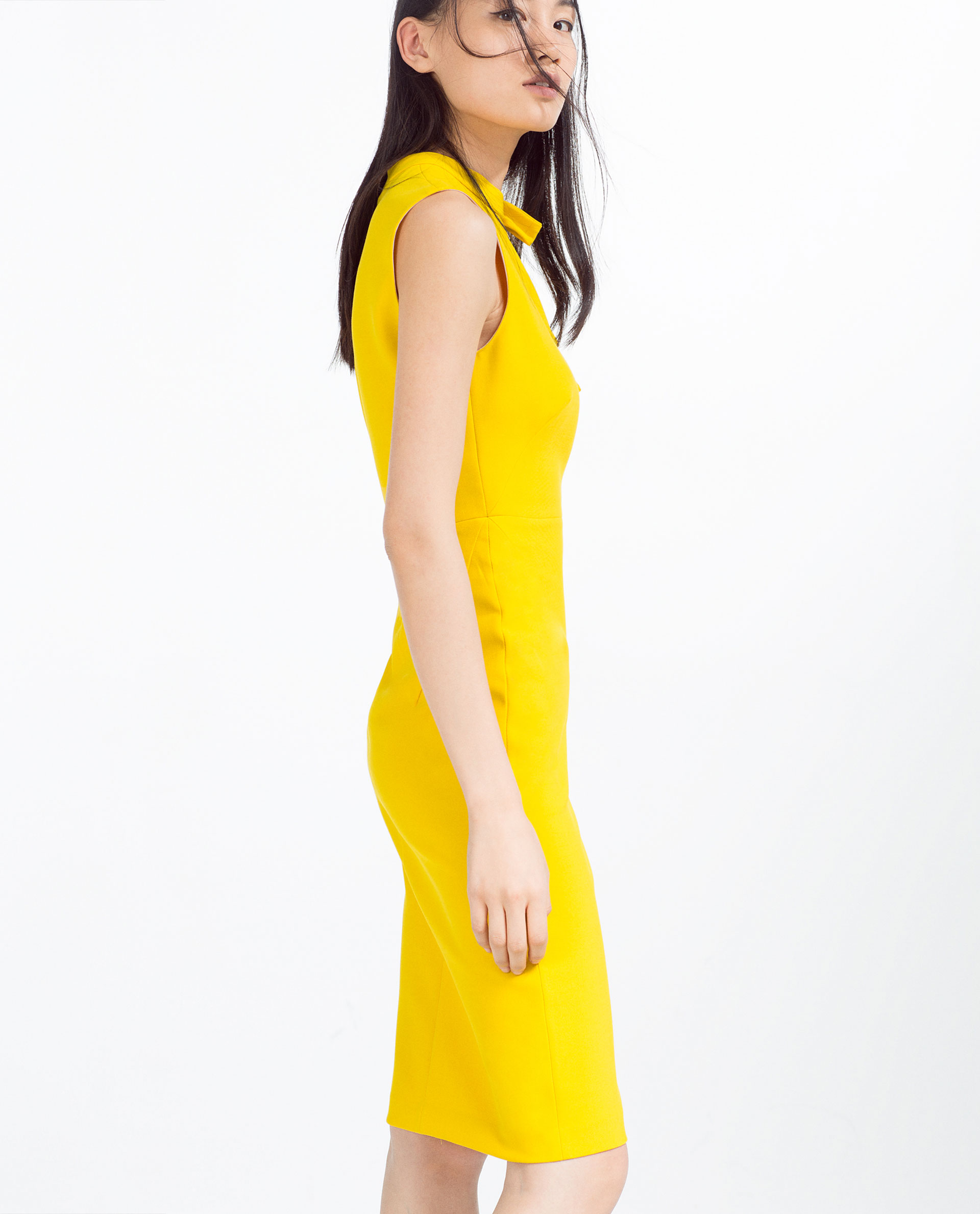 zara black and yellow dress
