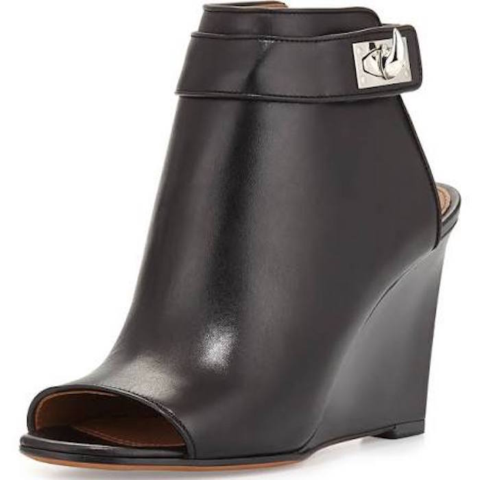 givenchy-black-shark-lock-wedge-ankle-bootie