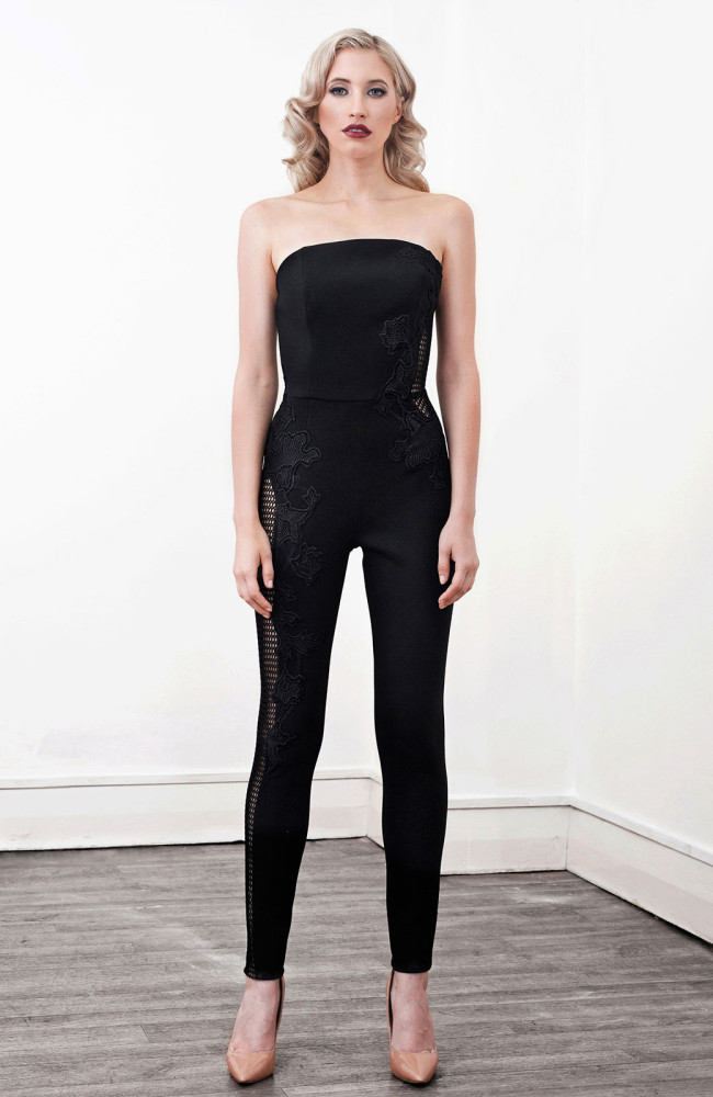 Adrienne-Bailon-Art-for-life-Lexi-Clothing-black-lace-applique-jumpsuit-5