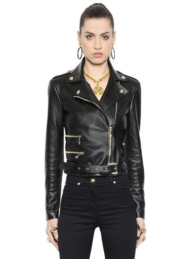 Gigi-Hadid-Versace-leather-jacket-Palazzo-Empire-bag-stuart-weitzman-black-loafers-5