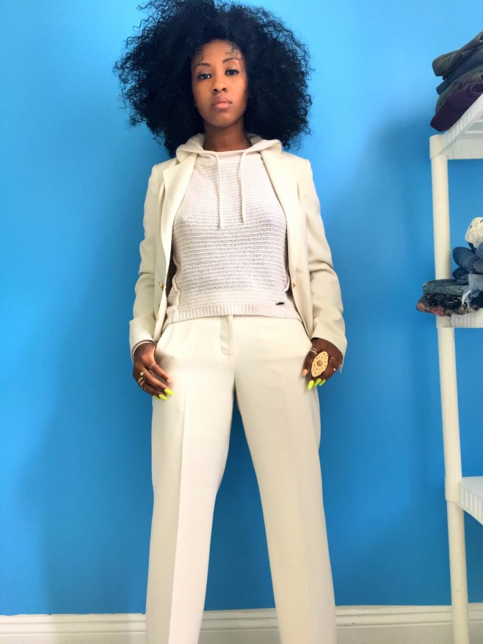 Janell-Henderson-@theworkingbeauty-rocked-an-open-white-suit-with-white-hoodie-underneath