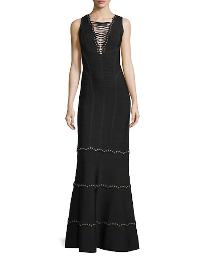 herve-leger-sleeveless-lace-front-black-gown