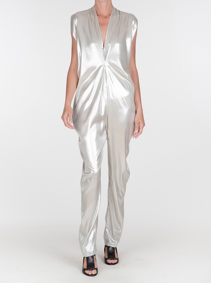zero-maria-cornejo-issa-metallic-foil-effect-draped-cap-sleeve-jumpsuit