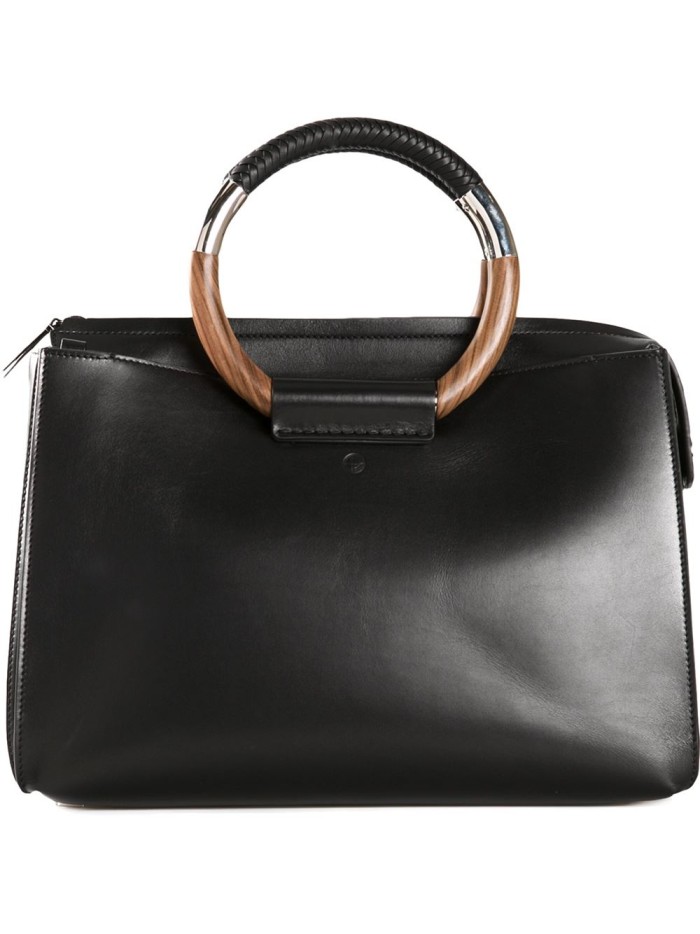 the-row-black-round-top-handle-tote