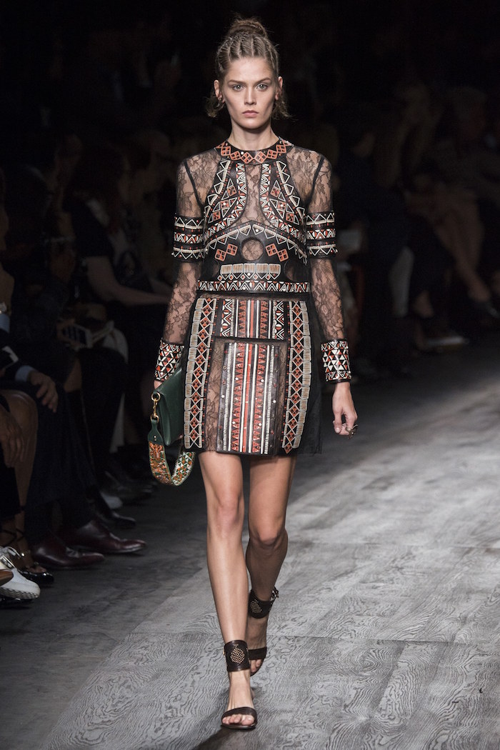 valentino-spring-2016-tribal-inspired-lace-leather-beaded-long-sleeve-mini-dress