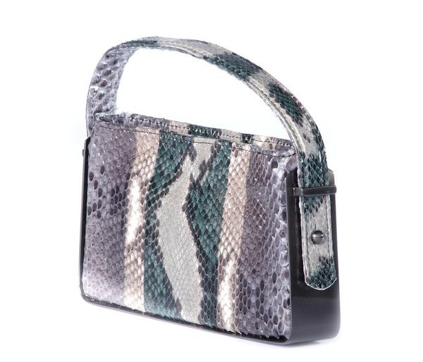 1 Francoise Elizee's Dainty Box Clutch in Pigmented Python