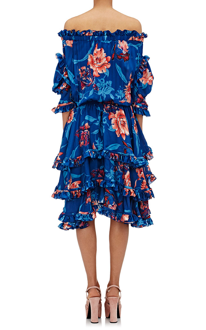 3-faith-connexion-blue-floral-print-silk-ruffle-trim-short-sleeve-dress