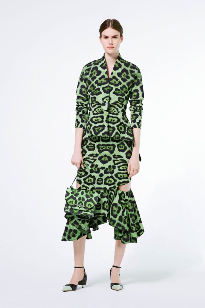 Givenchy-Resort-2016-Animal-Print-Blazer-and-Ruffle-Skirt-1