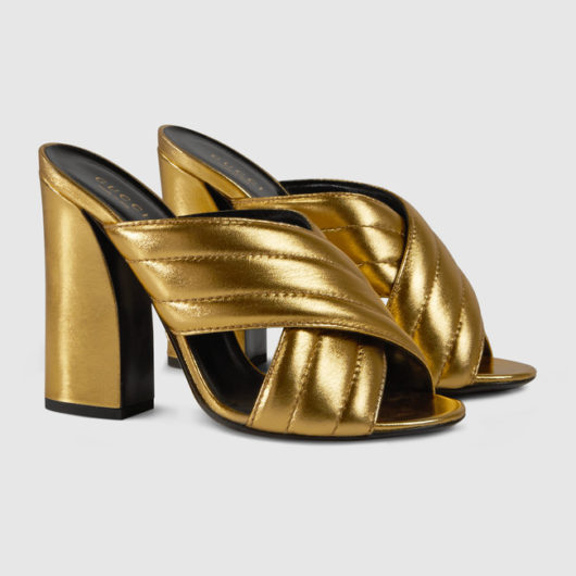 Bomb Product of the Day: Gucci Metallic Crossover Sandals