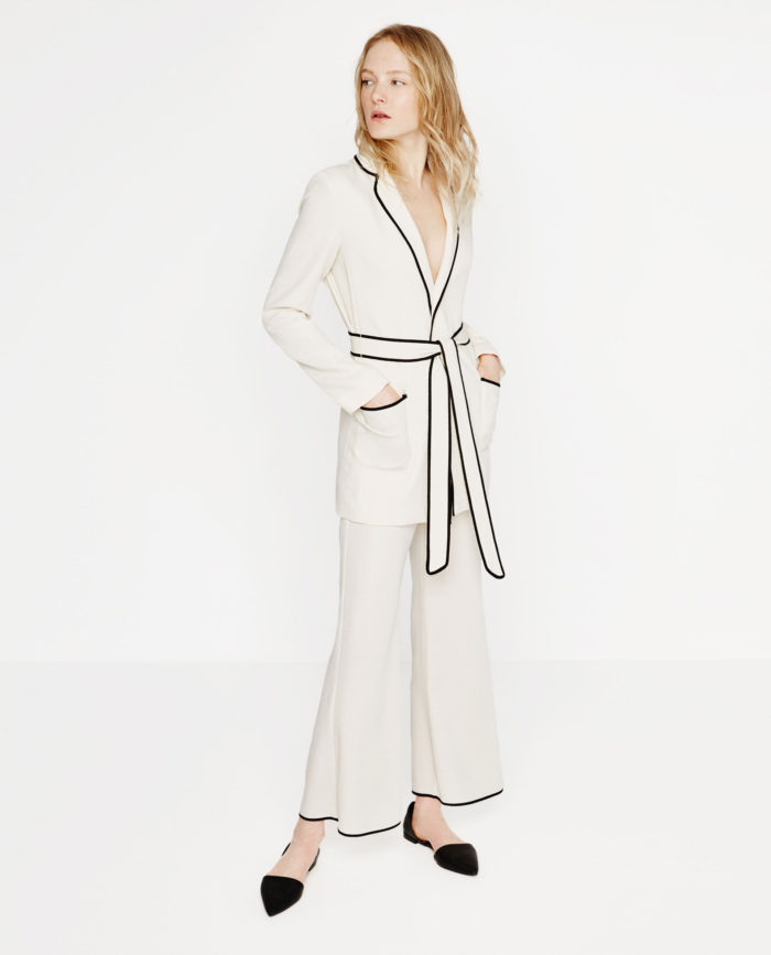 Zara-Cream-Belted-Blazer-and-Cropped-Bell-Bottom-Trousers-1