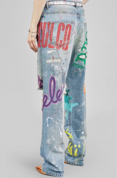 00 Rita Ora's New York City Faith Connexion Graffiti Boyfriend Jeans