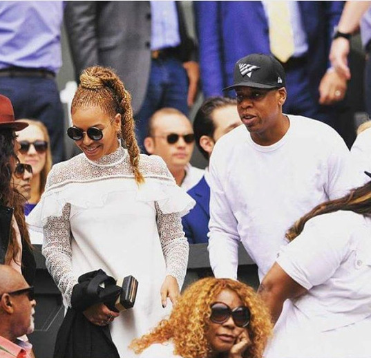 Beyonce's Wimbledon Serena Williams Match Self Portrait White Ruffled Lace Military Cape Dress