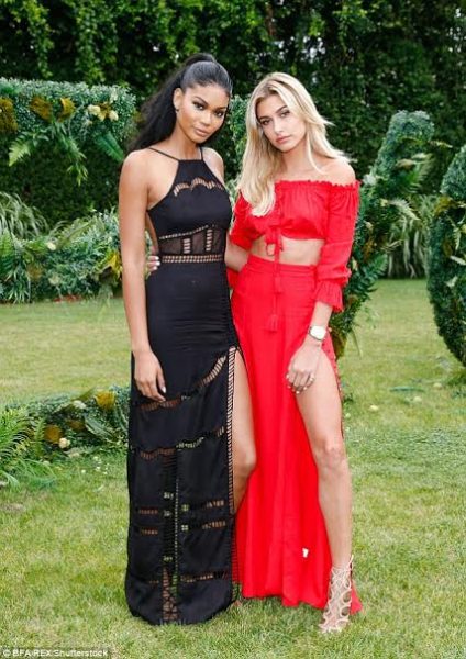 Hot-or-hmm-hailey-baldwin-revolve-in-the-hamptons-majorelle-sangria-top-and-maxi-skirt-brian-atwood-GEM-lace-up-sandals-6