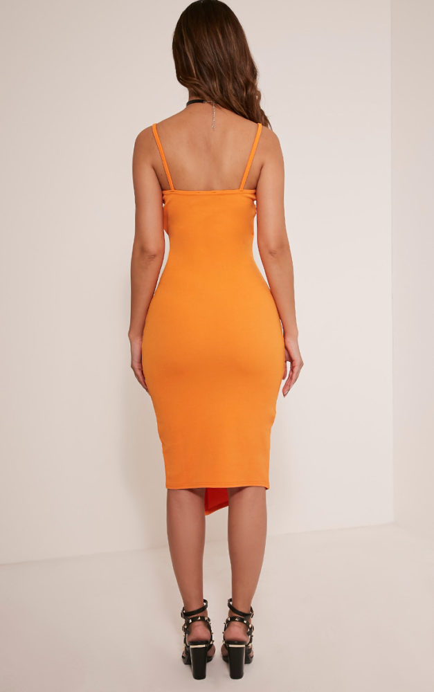 Pretty-Little-Thing-Lauriell-Bright-Orange-Wrap-Front-Crepe-Dress-2