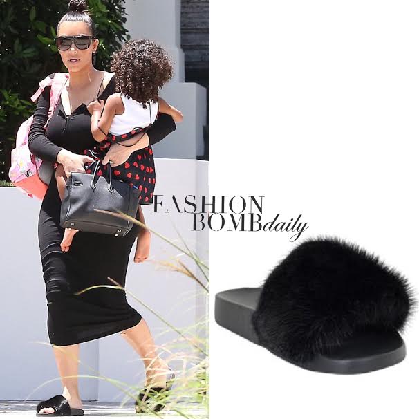 Splurge: Kardashian's LA Givenchy Fur Rubber Sole Slides