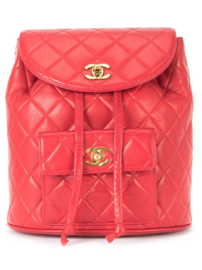 chanel-vintage-quilted-chain-backpack-red-leather