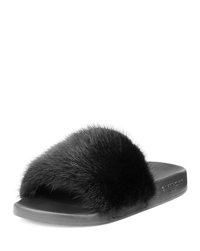 Look for Less: Khloe Kardashian’s Van Nuys Givenchy Mink Fur Slide Sandals