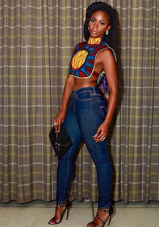 Beauty Teyonah Parris slayed the 'Gram in a Sarayaa Fashion African breastplate. Stunning!