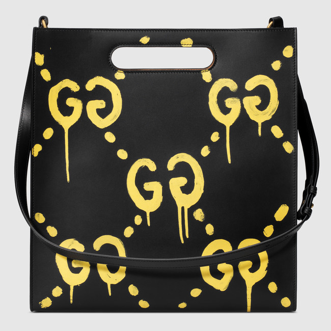 4-gucci-fall-2016-gucci-chost-black-leather-yellow-print-tote-bag