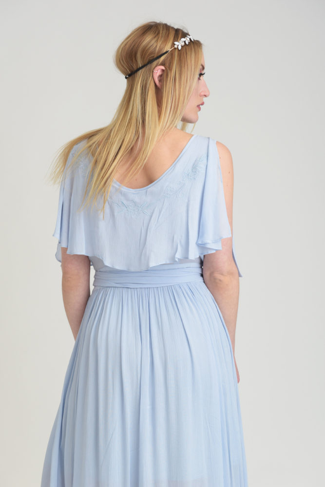 4  united front blue short sleeve maxi dress