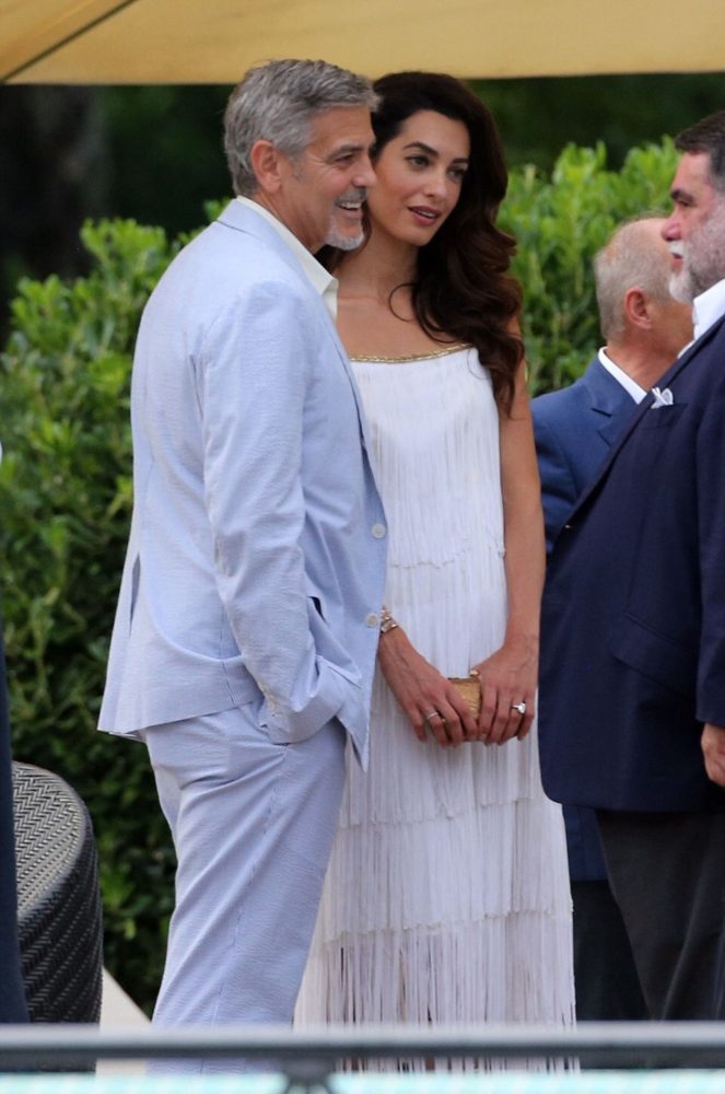 Amal Clooney's Villa Camilla Darfur Fundraiser Great Unknown Ivory Vintage Tassel Dress 1