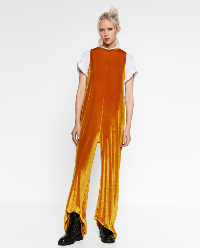 Zara-Orange-Velvet-Jumpsuit-1
