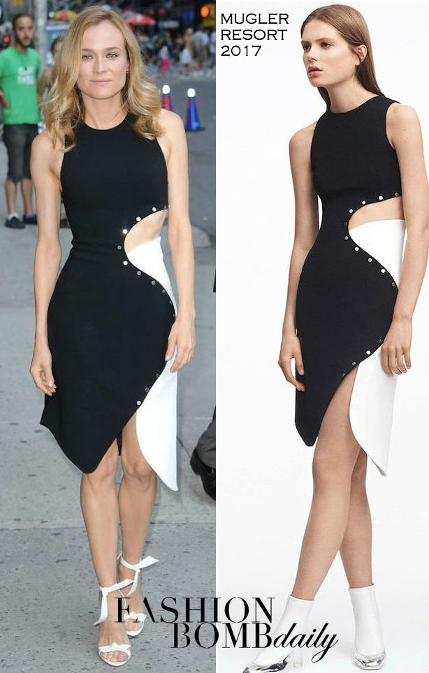 Diane Kruger's Asymmetric Black and White Dress