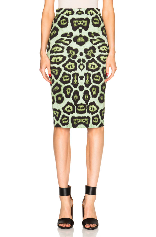 givenchy-green-leopard-skirt