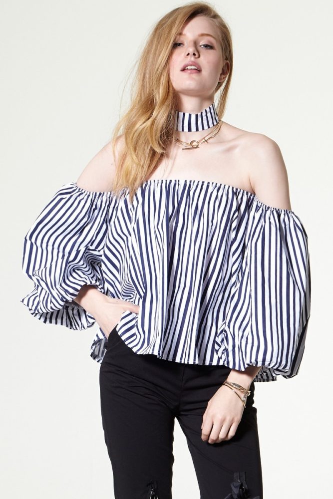 storets-stripe-detachable-tie-bloom-blouse