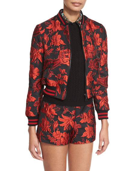 Alice-and-olivia-lonnie-cropped-jacquard-jacket