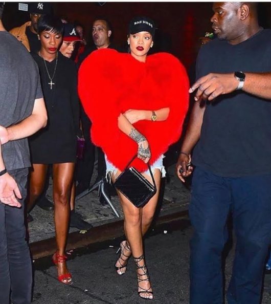 Rihanna-nyc-YSL-red-heart-shaped-fox-fur-cape