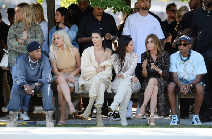 tyga kylie kendall kim kardashian carine roitfeld pharrell  yeezy  7 Kanye West's Yeezy Season 4 Fashion Show + On the Scene Featuring Kim Kardashian, Kendall Jenner, Kylie Jenner, and more!