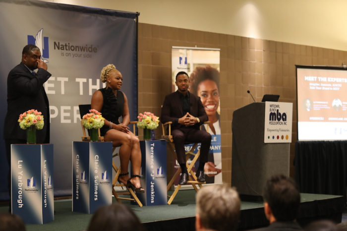 4-claire-sulmers-terrence-j-nationwide-insurance-national-black-mba-conference-msgm-ruffle-dress-azzedine-alaia-sandals