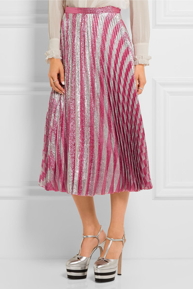 bomb-product-of-the-day-gucci-pleated-metallic-striped-stretch-silk-midi-skirt-3