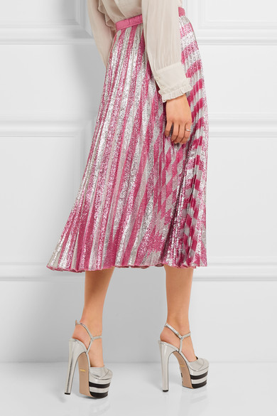 bomb-product-of-the-day-gucci-pleated-metallic-striped-stretch-silk-midi-skirt-4