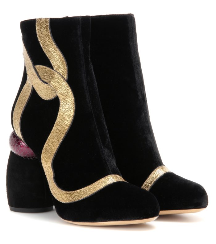 dries-van-noten-gold-black-velvet-metallic-ankle-boots