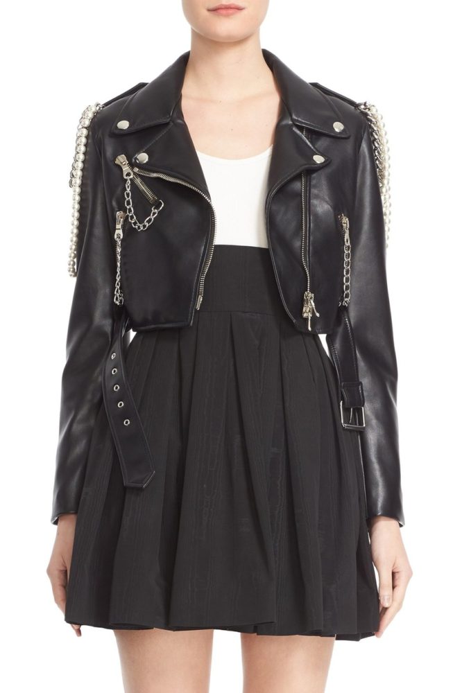 moschino-black-leather-jacket-pearls