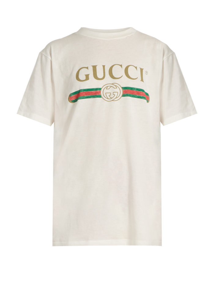 Splurge: Halsey’s Catch LA $425 Gucci Logo Print Cotton T-Shirt and ...