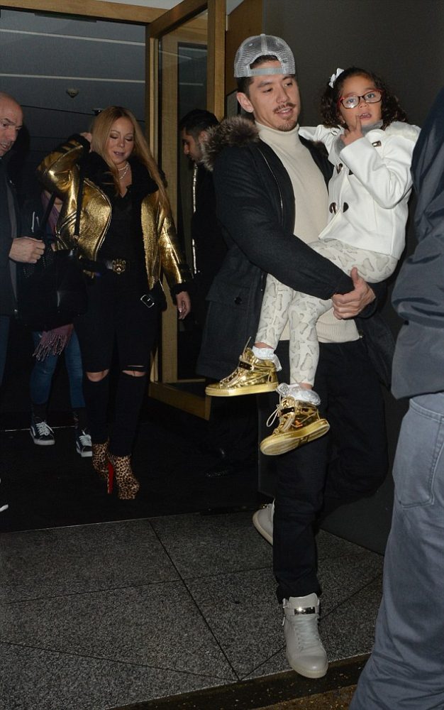 mariah carey and boyfriend bryan tanaka seen leaving nobu mayfair with bryan holding mariahs daughter monroe --------------------------------byline must read - PALACE LEE ---------------------------------£200 the set ---------------------------------please contact lee - 07912847951 palaceleepictures@gmail.com