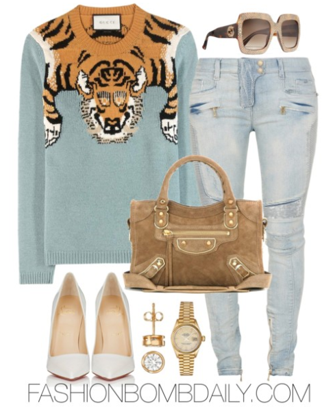 winter-2017-style-inspiration-5-ways-to-wear-a-critter-embroidered-sweater-gucci-tiger-sweater-balmain-destroyed-biker-jeans-christian-louboutin-so-kate-leather-pump