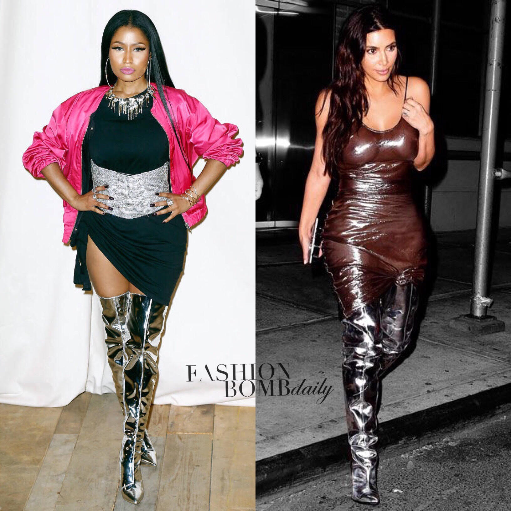 Who it Better? Nicki Minaj vs Kim Kardashian Balenciaga's Thigh High Boots